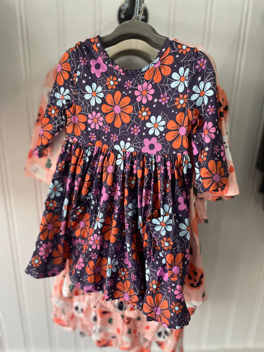 Haunted Garden 3/4 Sleeve Pocket Twirl Dress