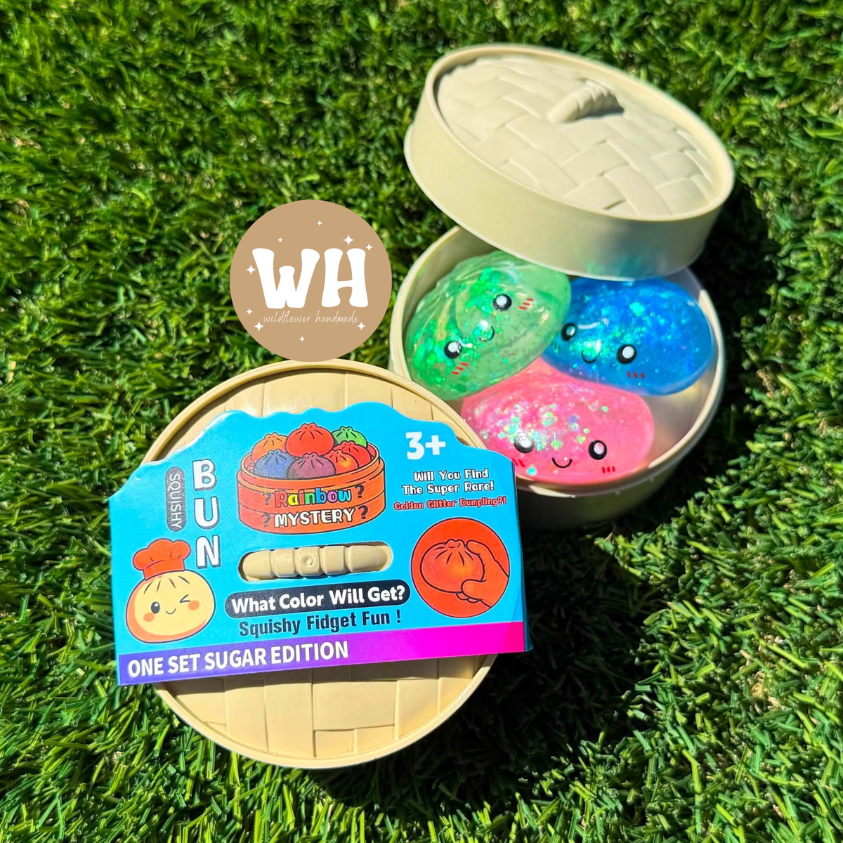 Set of 3 Mini Glitter Mystery Dumpling Squish - RTS