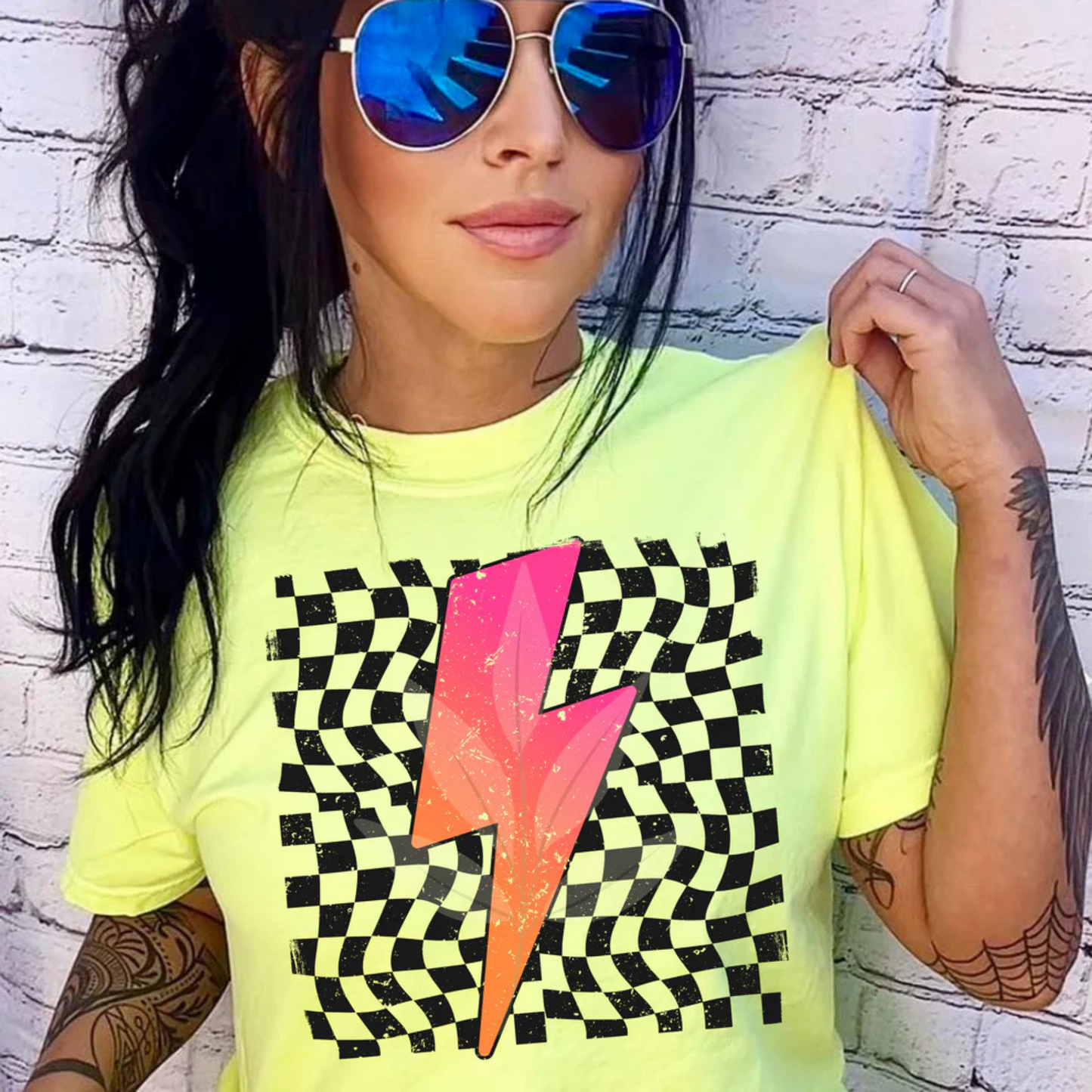 Neon Checkered Bolt