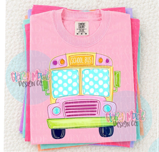 School Bus Doodle Tee