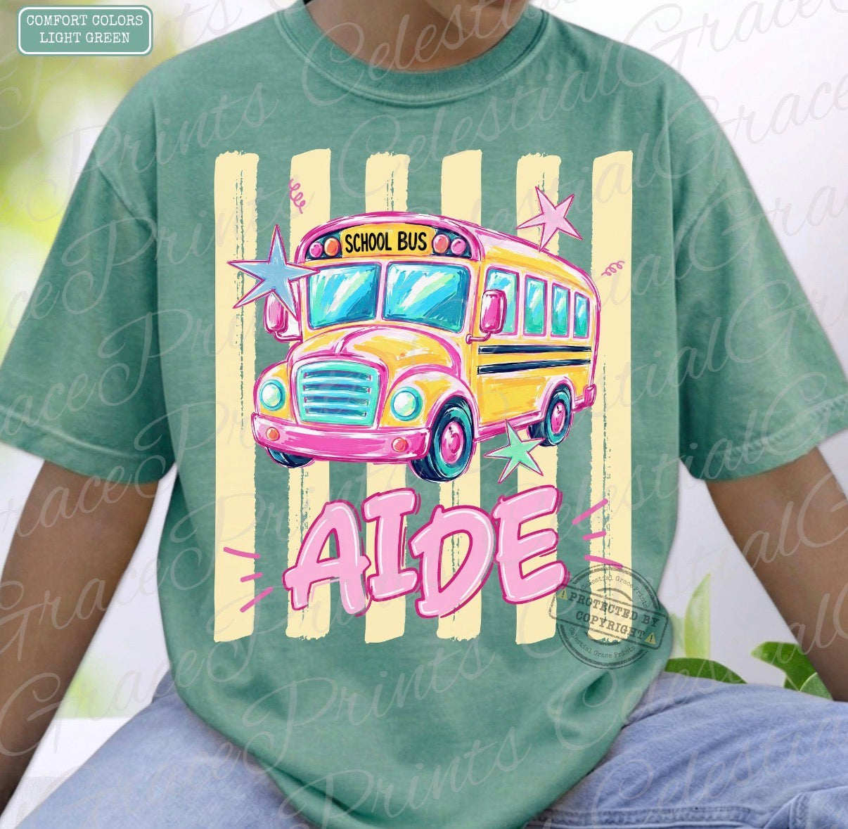 School Bus Aide Doodle Tee