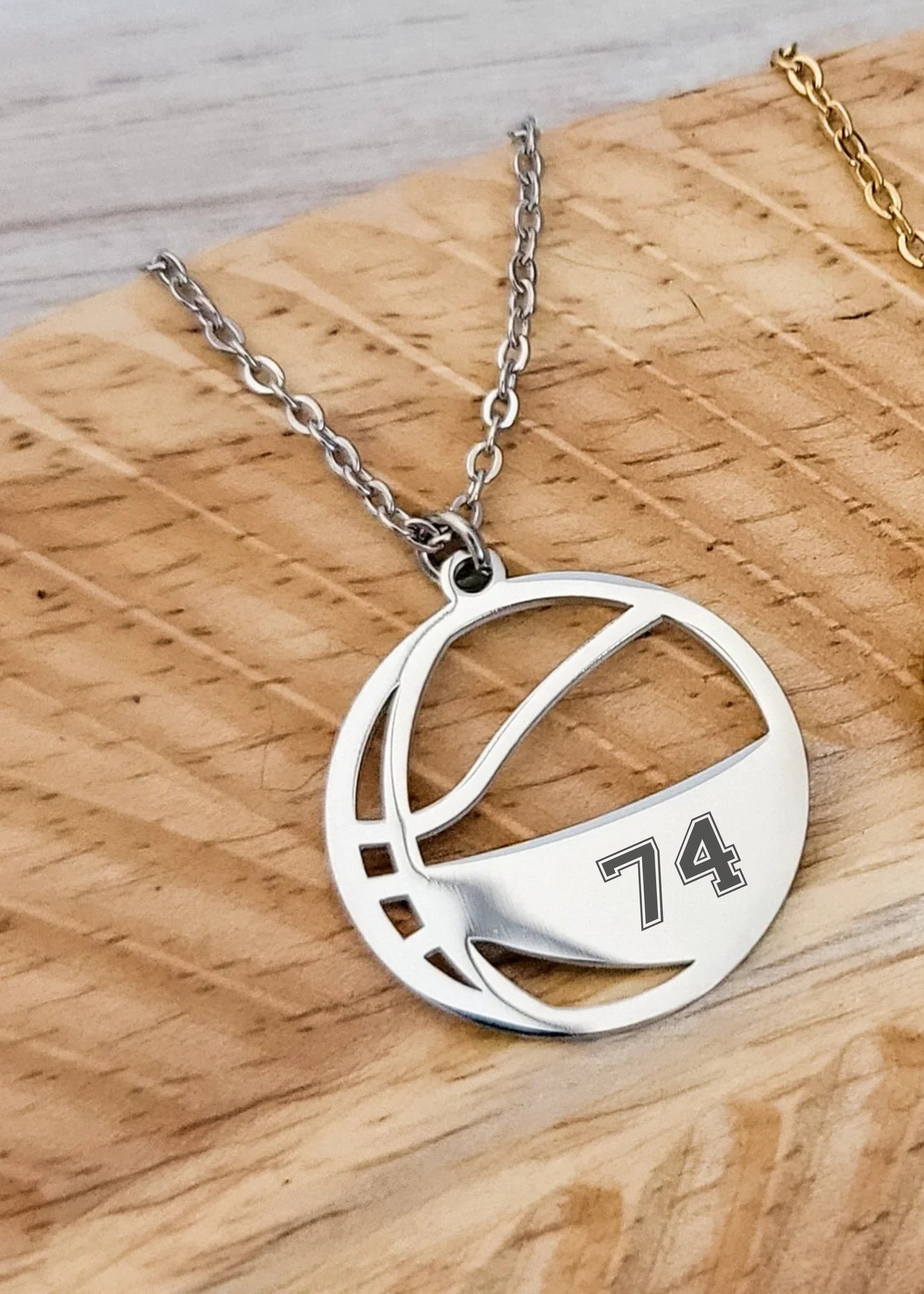 Custom Engraved Basketball Pendant Necklace