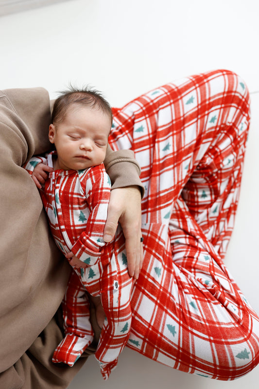 PLAID PINES | ZIP ROMPER