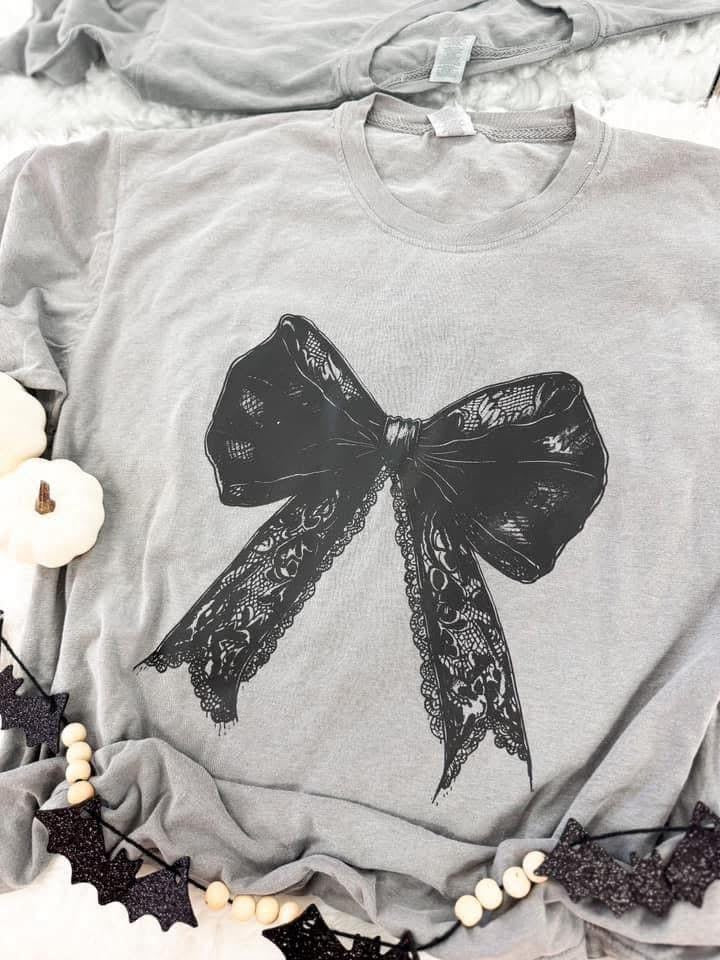 Lace Bow Tee or Distressed Sweatshirt