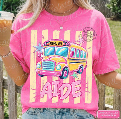 School Bus Aide Doodle Tee