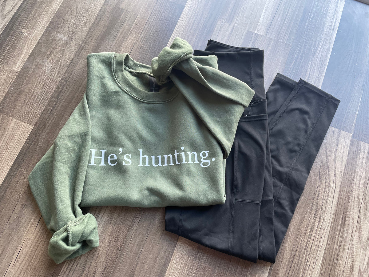 He's Hunting Crewneck