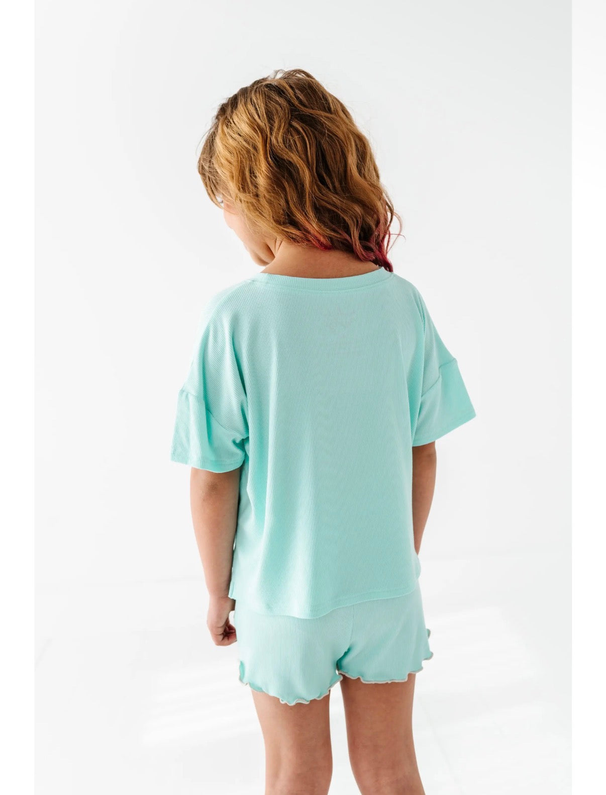 Ocean | Boxy Crop + Shorts Rib Set