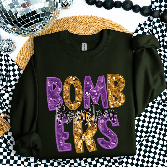 FAUX Sequins Brownstown Bombers