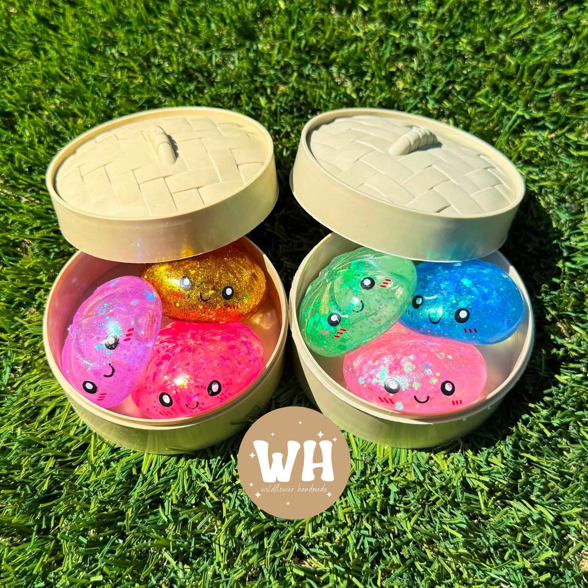 Set of 3 Mini Glitter Mystery Dumpling Squish - RTS