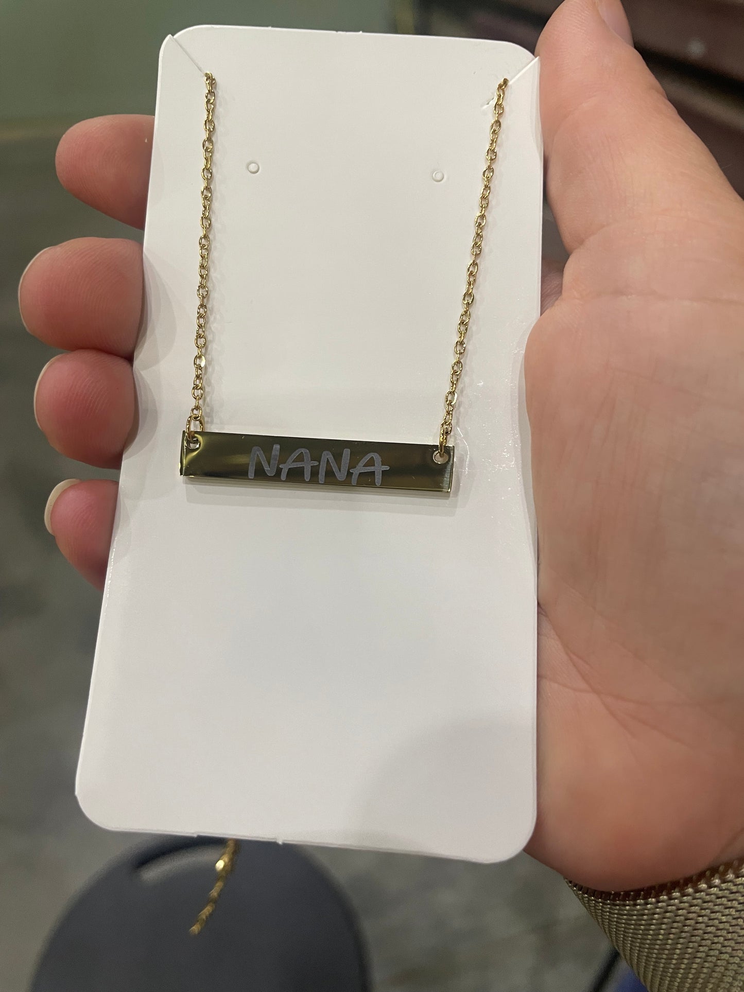 Custom Engraved Bar Necklace