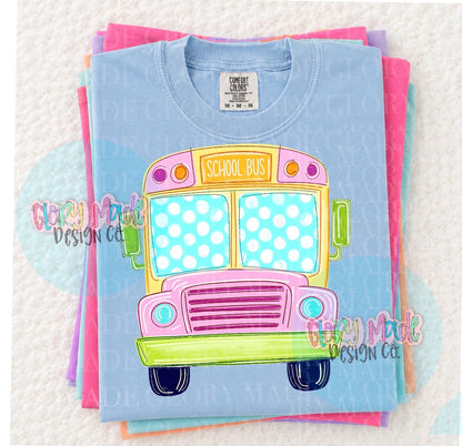 School Bus Doodle Tee
