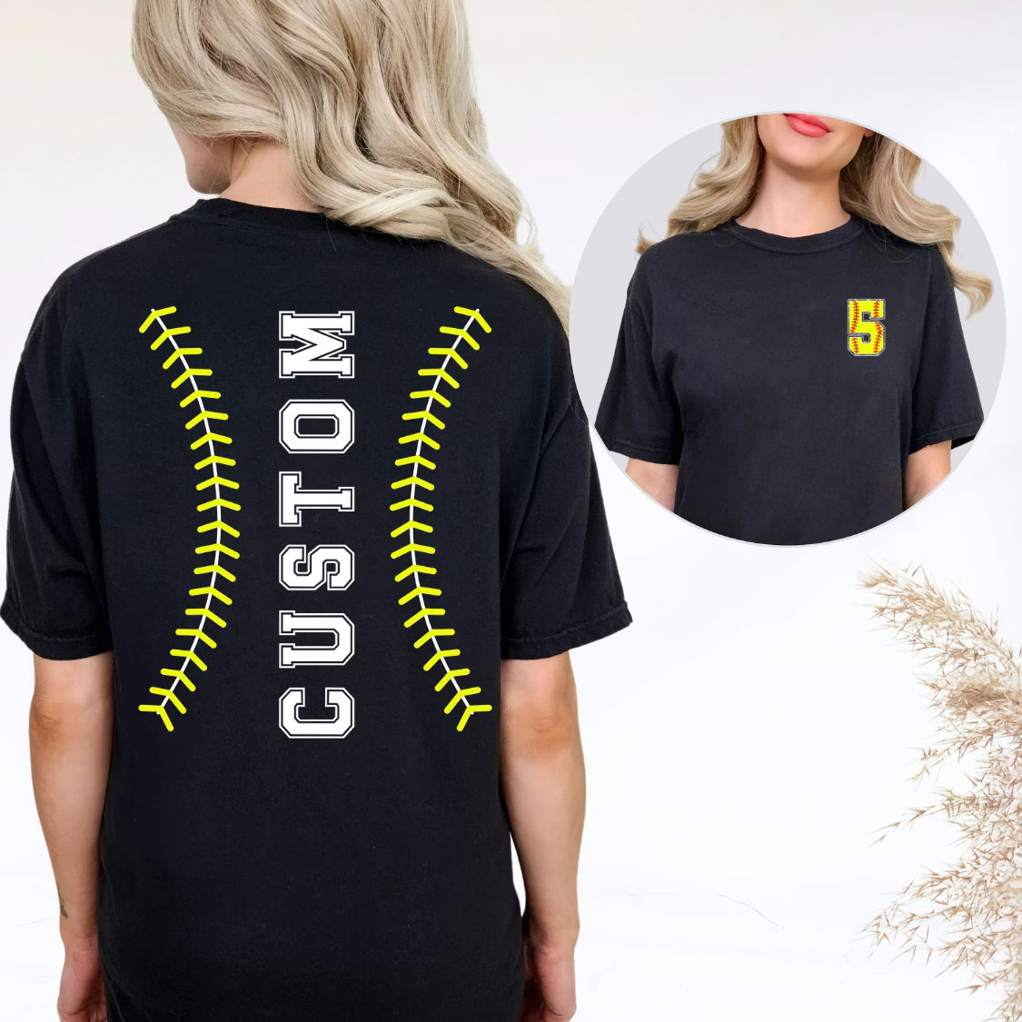 Personalized Softball Stitching | Completely Customized! | Tee or Crewneck