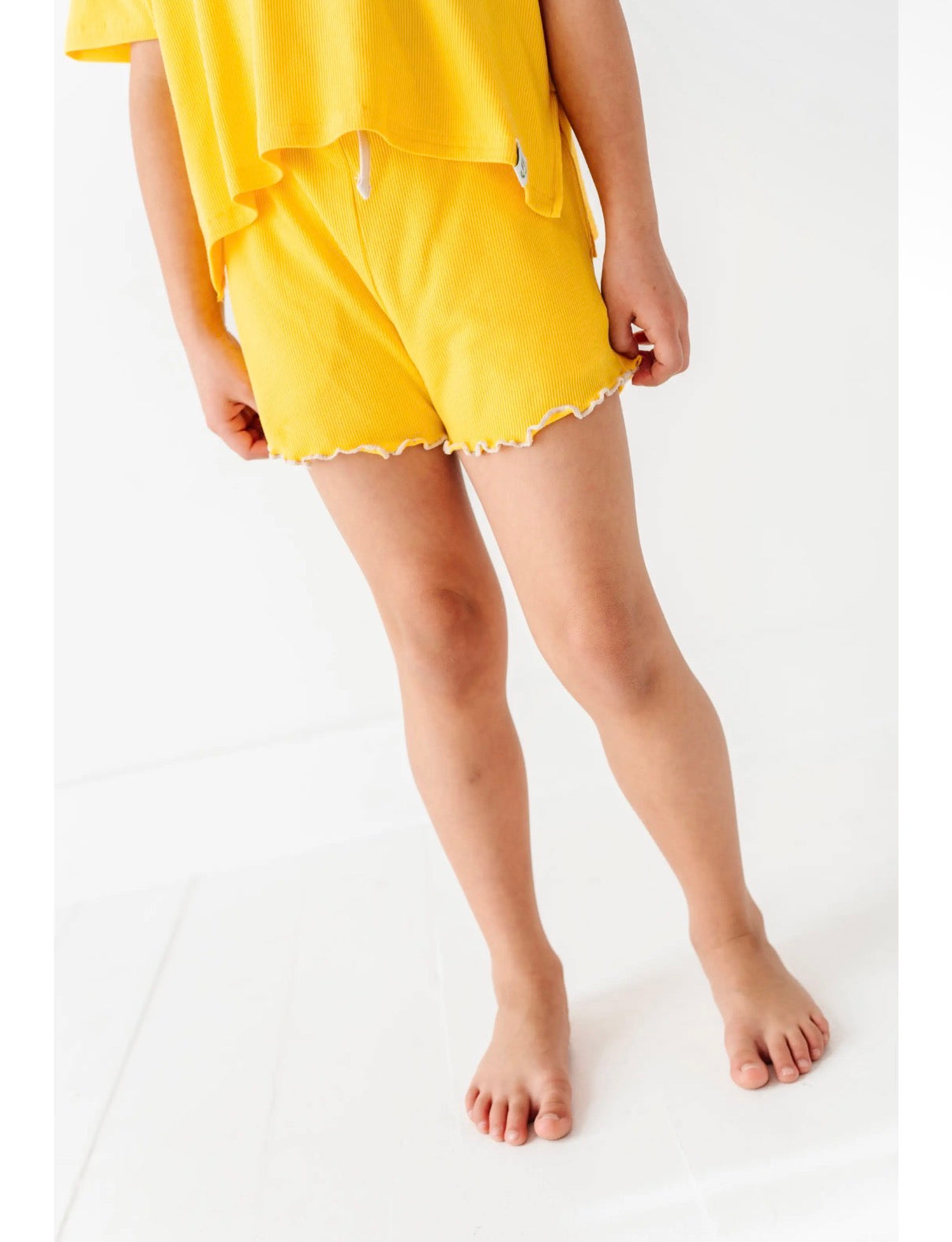 Lemon Drop | Boxy Crop + Shorts Rib Set