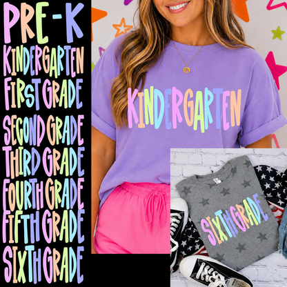 KIDS Pastel Mulitcolor School Tee