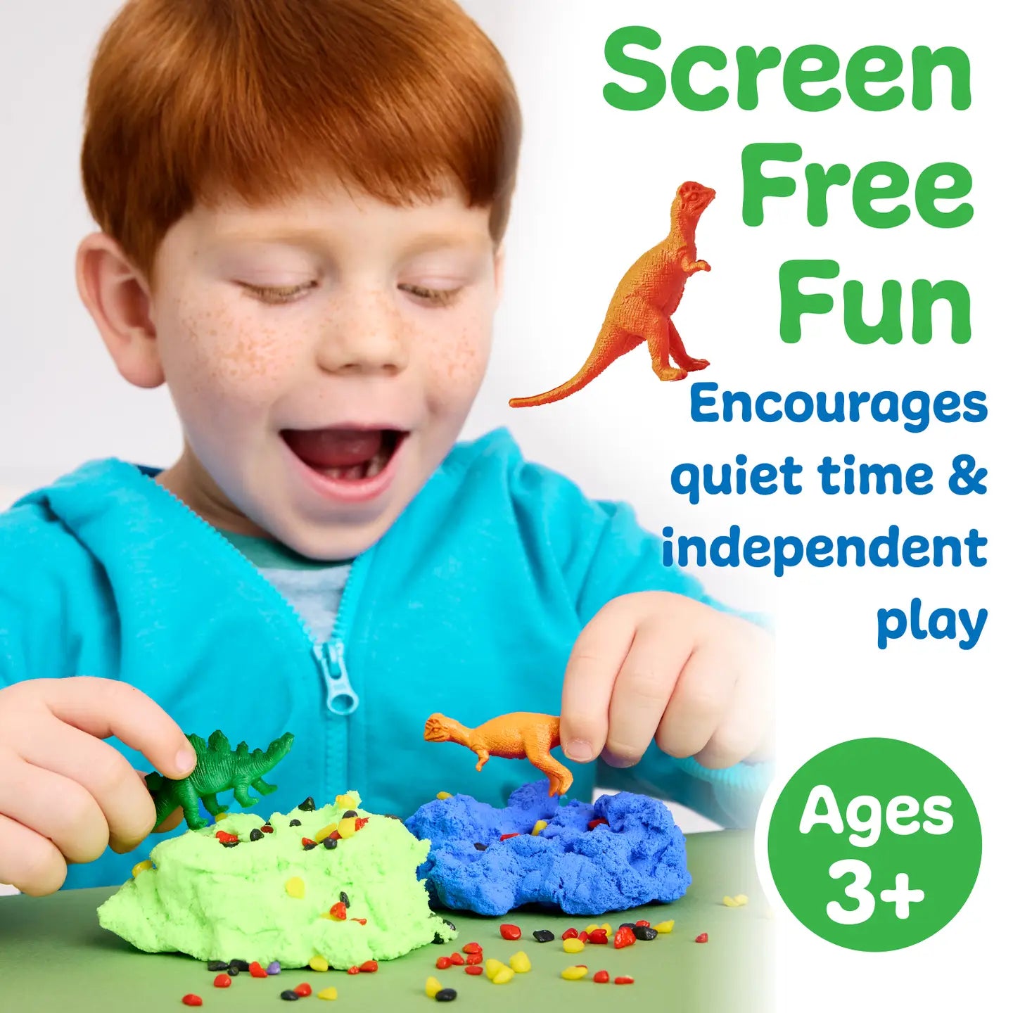 Sensory Mini Play Kit Jar with Cloud Clay: Dinosaur Theme