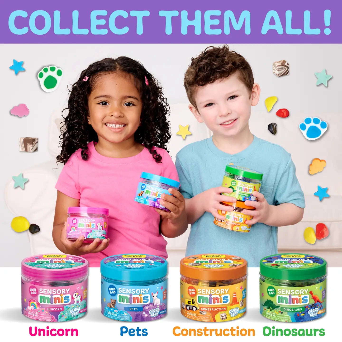 Sensory Mini Play Kit Jar with Cloud Clay: Pets Theme