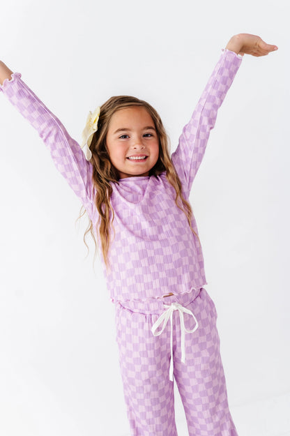 Preppy Purple Check | Ribbed Set