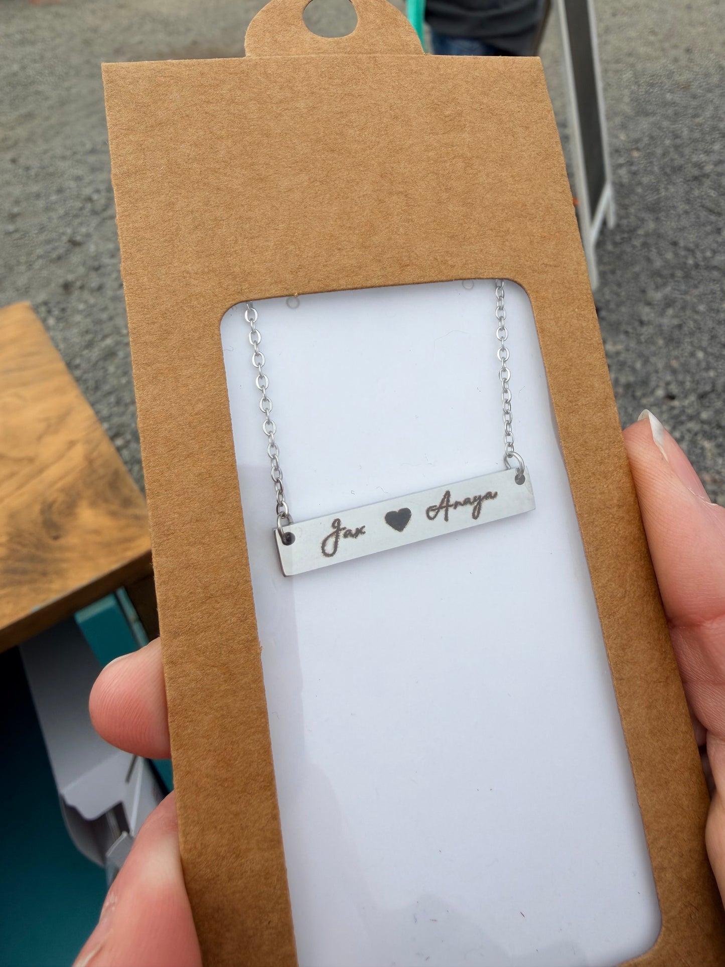 Custom Engraved Bar Necklace