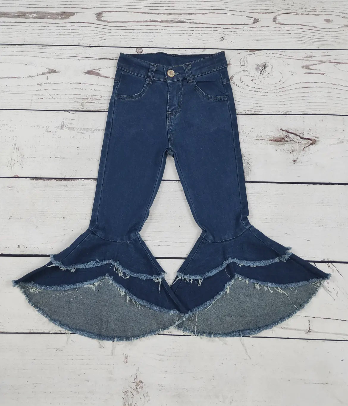 Girls Bell Bottom Jeans with Ruffle