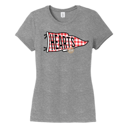 Hearts Gingham Pennant Flag