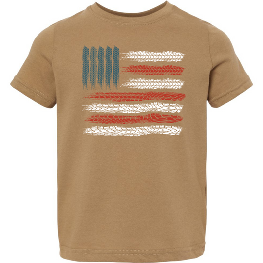 Tire Tracks American Flag