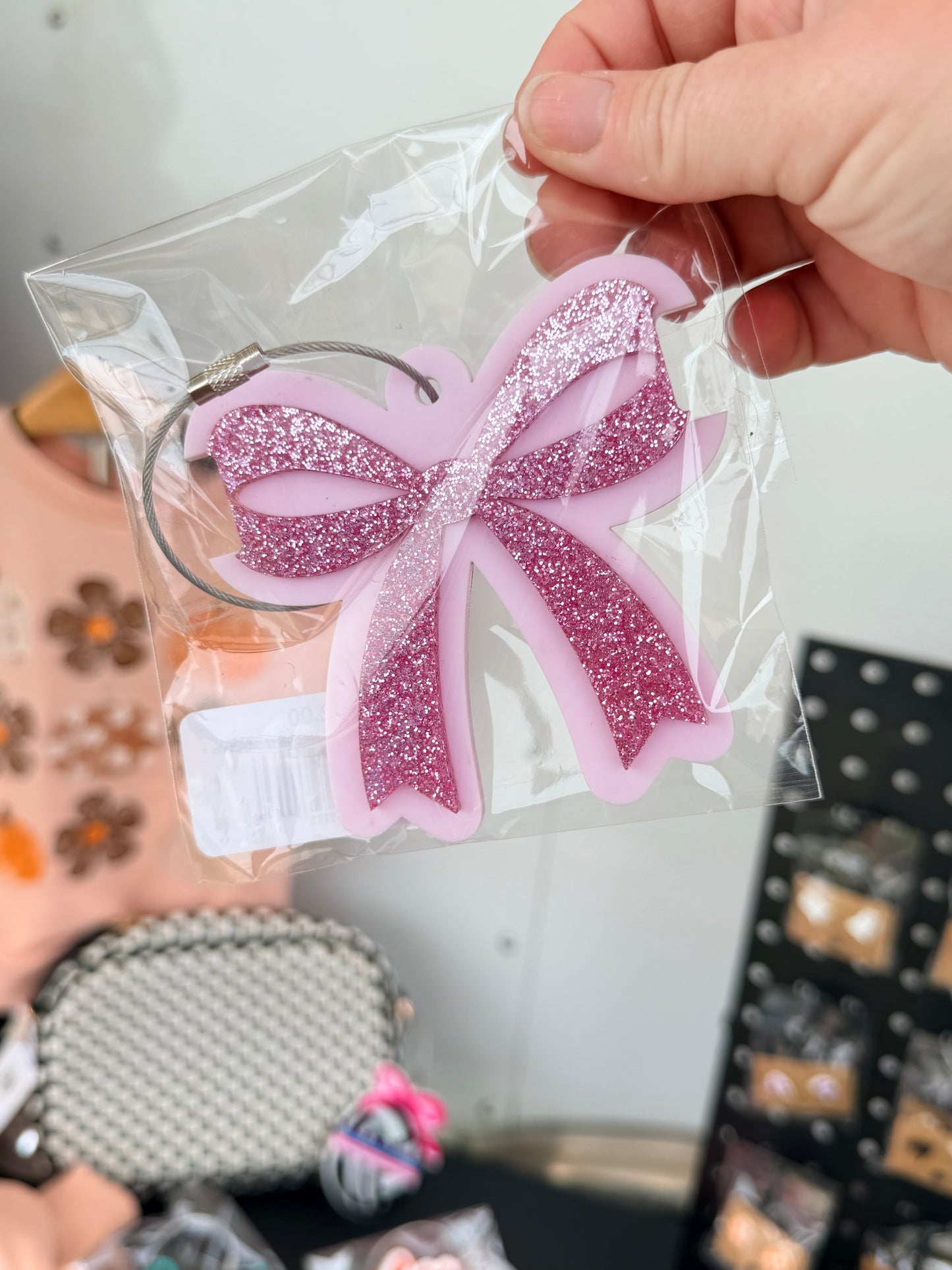 COQUETTE BOW Hair Tie Holder Keychain