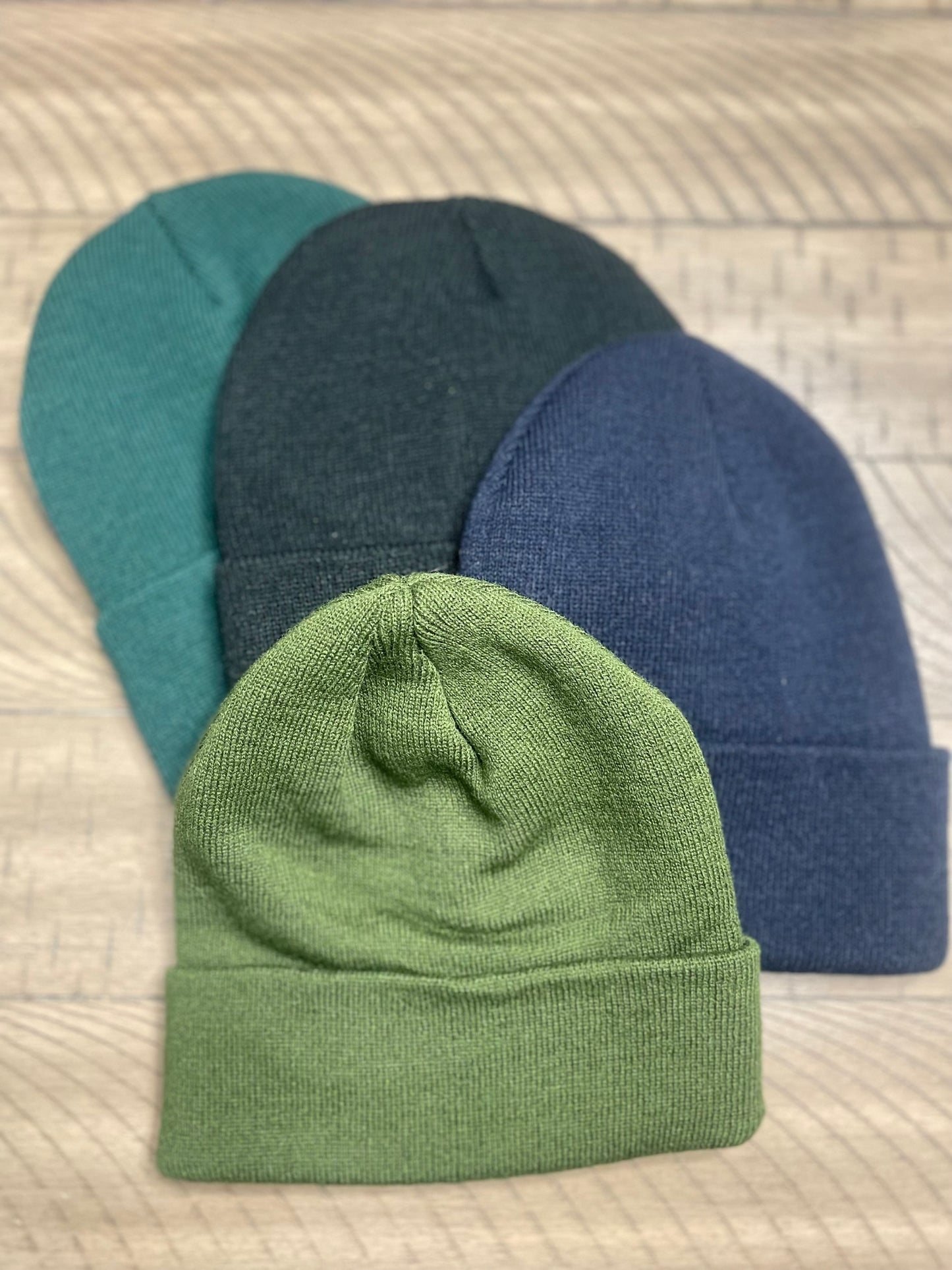 Adult Solid Beanie w/custom patch