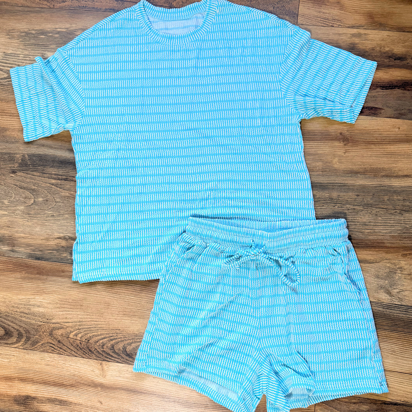 Blue Ribbed Carlie Set