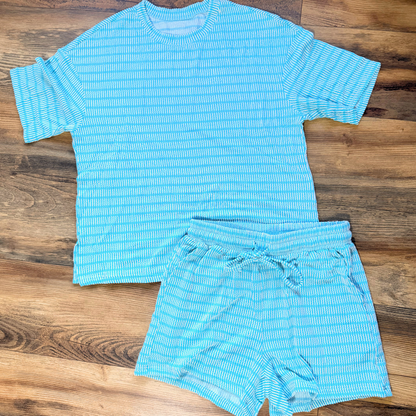 Blue Ribbed Carlie Set
