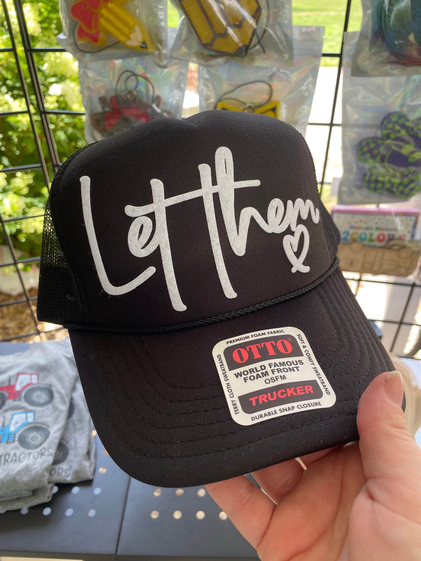 Let Them Hat - white felt patch