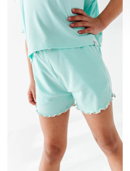 Ocean | Boxy Crop + Shorts Rib Set
