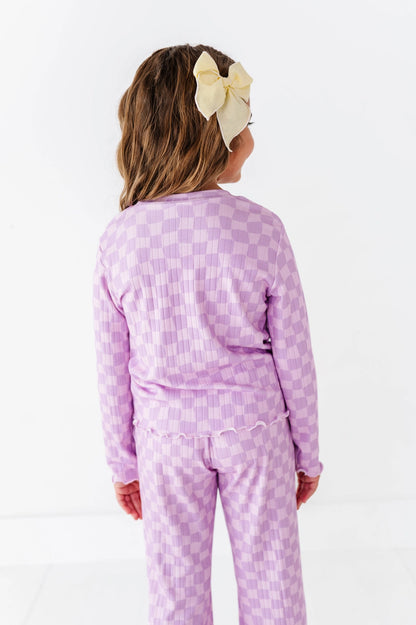 Preppy Purple Check | Ribbed Set