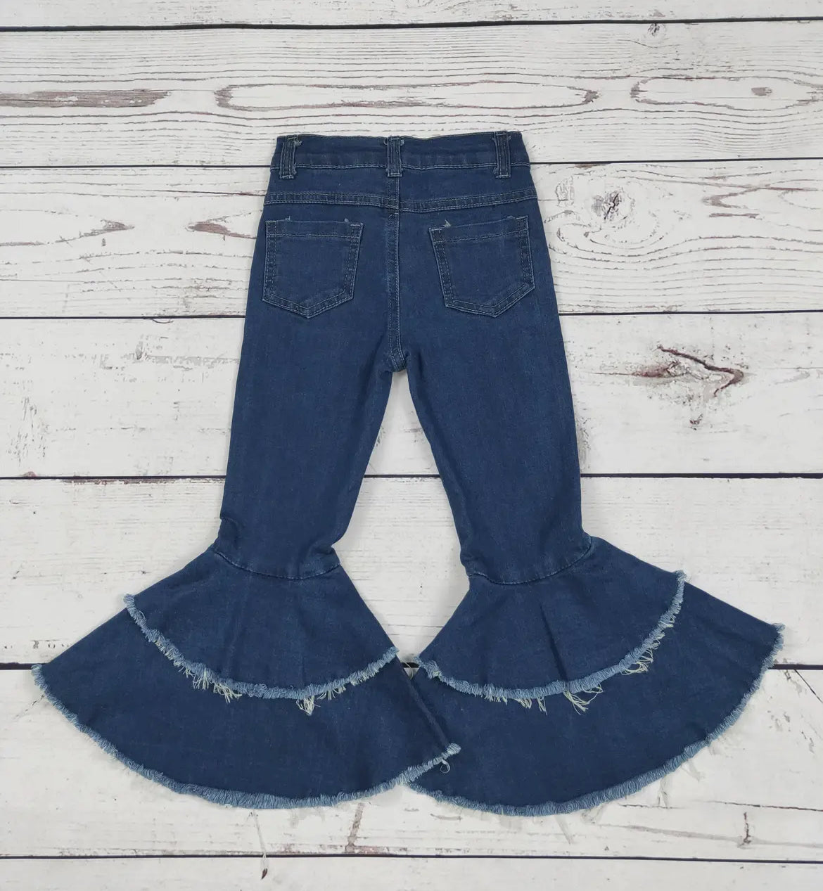 Girls Bell Bottom Jeans with Ruffle