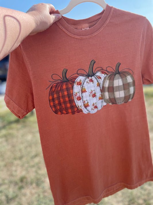 Patchwork Pumpkins Tee - RTS