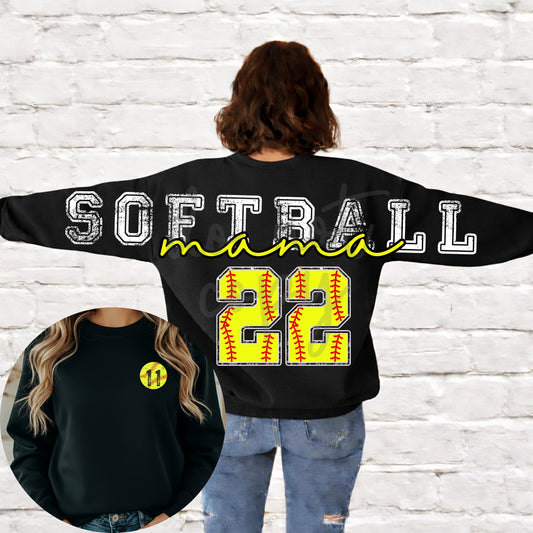 Softball Mama | Completely Customized! | Tee or Crewneck