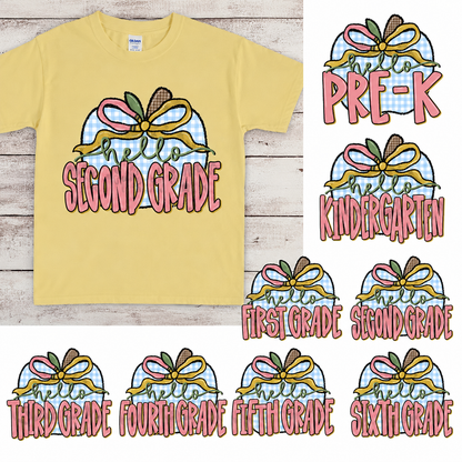 KIDS Gingham Apple School Tee
