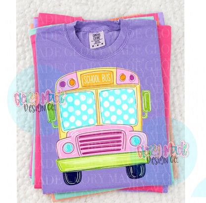 School Bus Doodle Tee