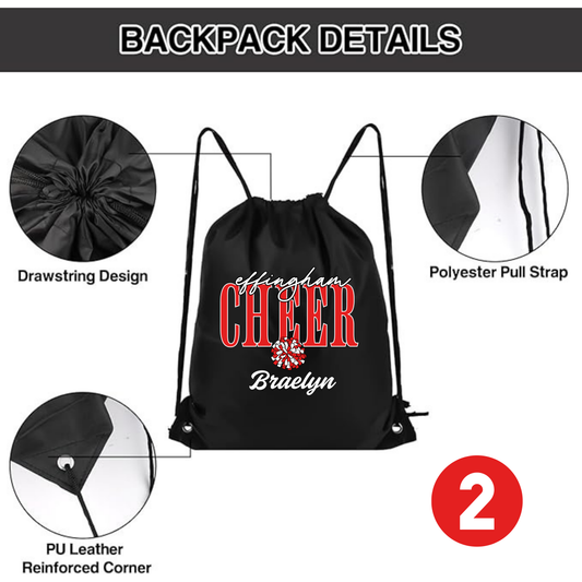 Personalized Effingham Hearts Cheer Bag