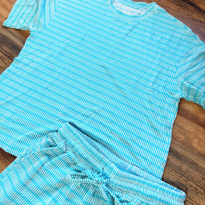 Blue Ribbed Carlie Set