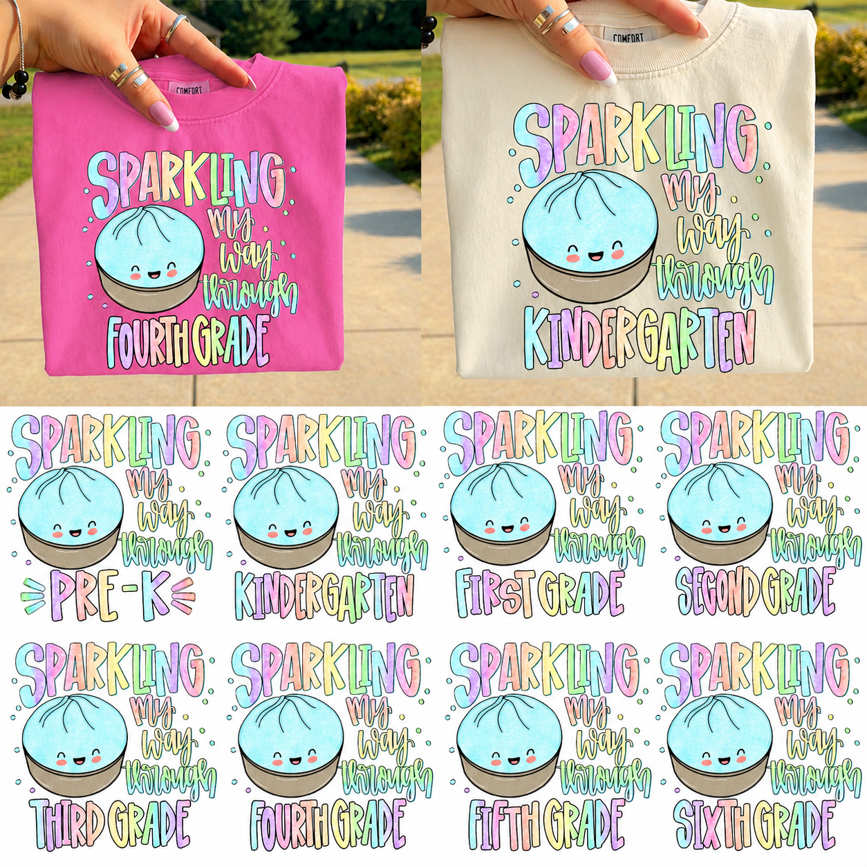 KIDS Glitter Dumpling School Tee