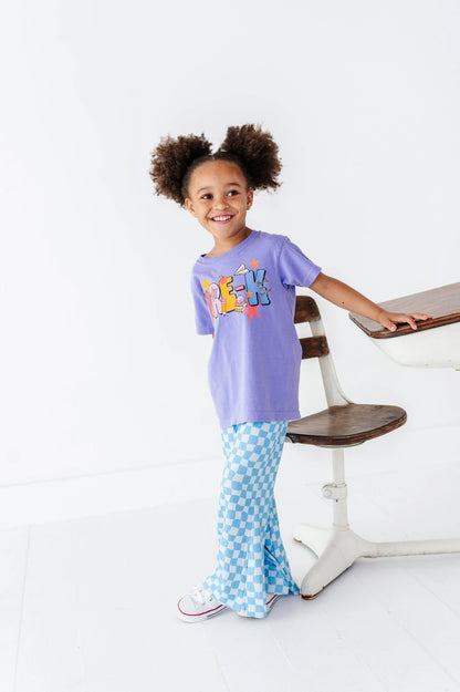 Blue Babe Check | Wide Leg Pants
