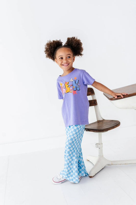 Blue Babe Check | Wide Leg Pants