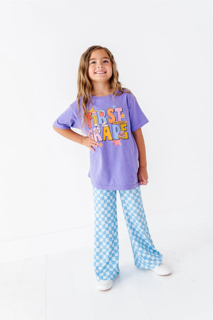 Blue Babe Check | Wide Leg Pants