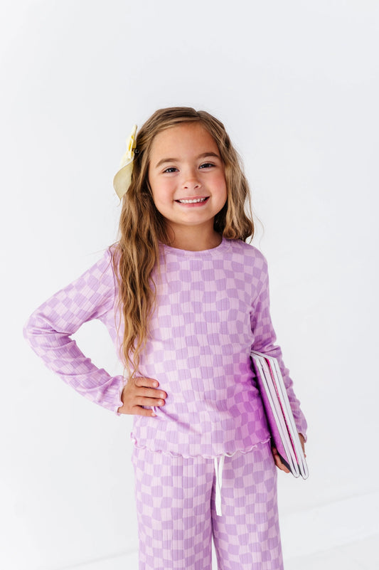 Preppy Purple Check | Ribbed Set