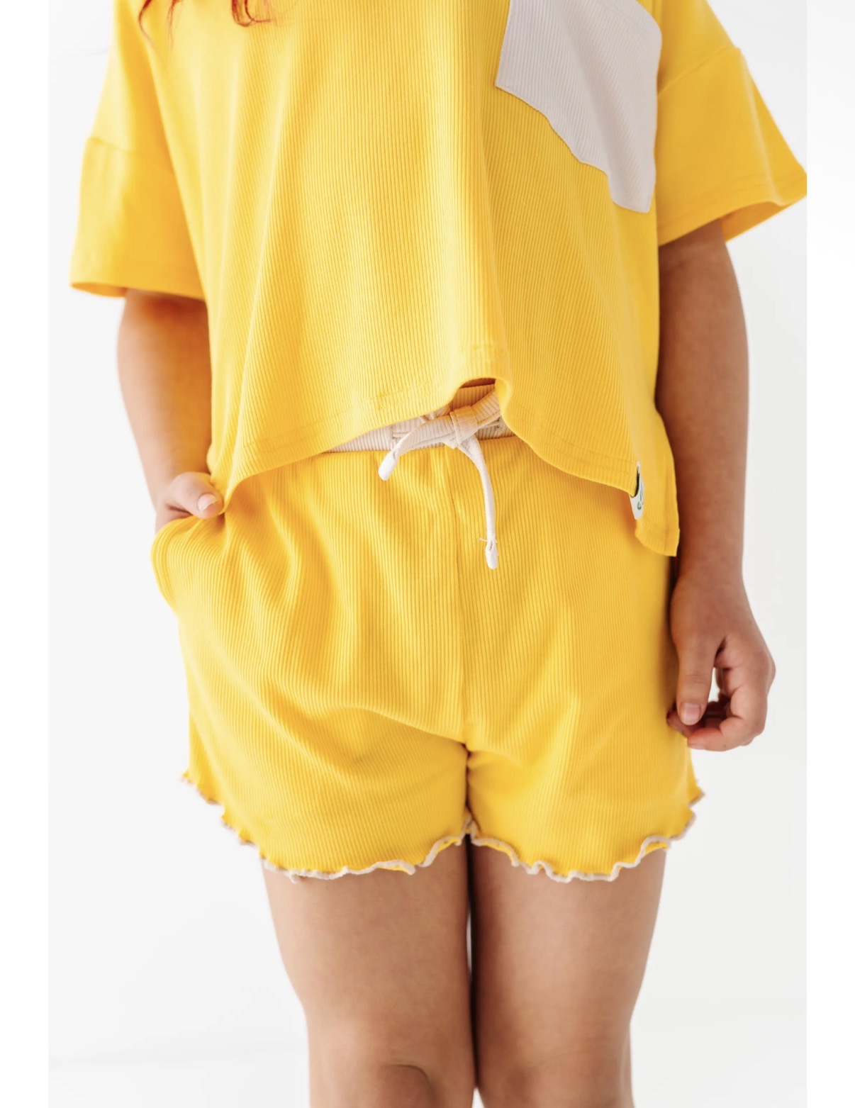 Lemon Drop | Boxy Crop + Shorts Rib Set