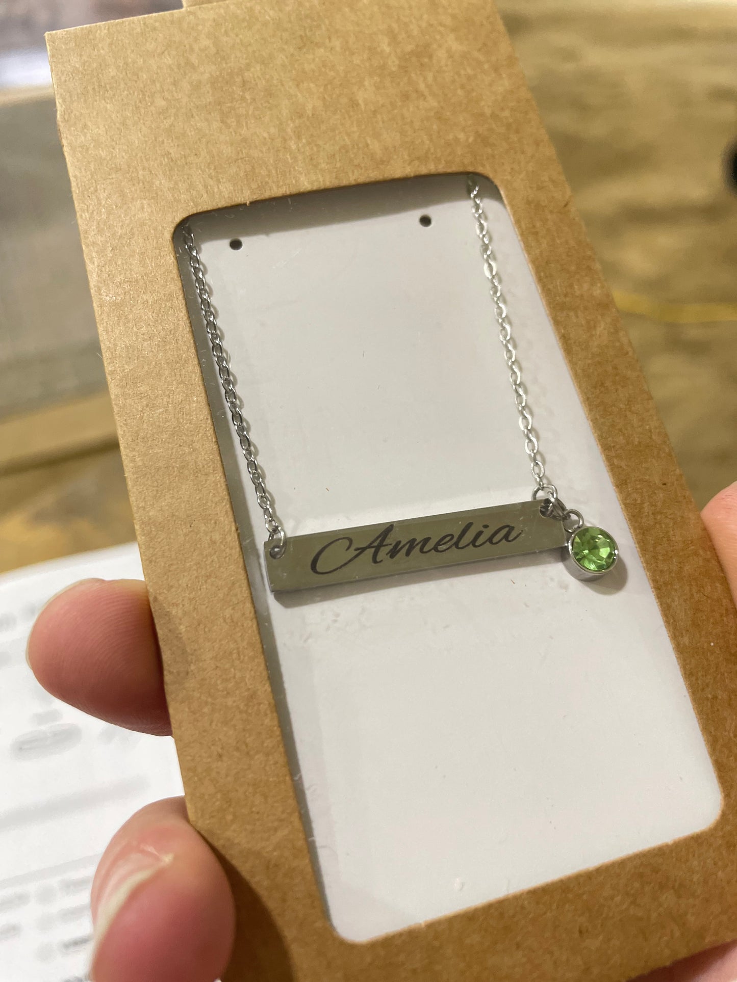 Custom Engraved Bar Necklace