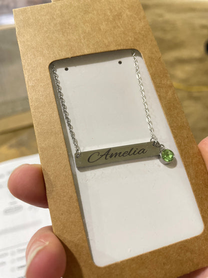 Custom Engraved Bar Necklace