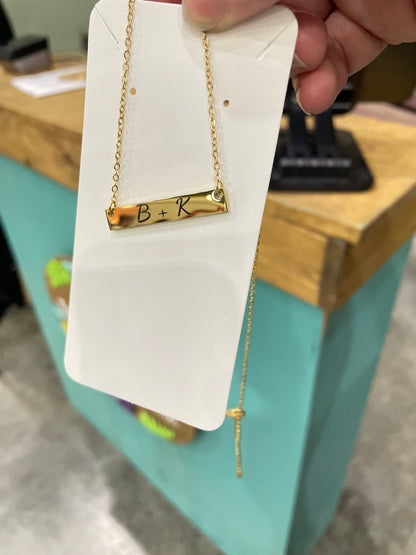 Custom Engraved Bar Necklace