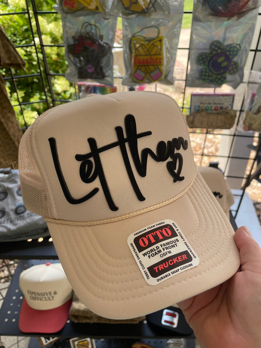 Let Them Hat - black leatherette patch