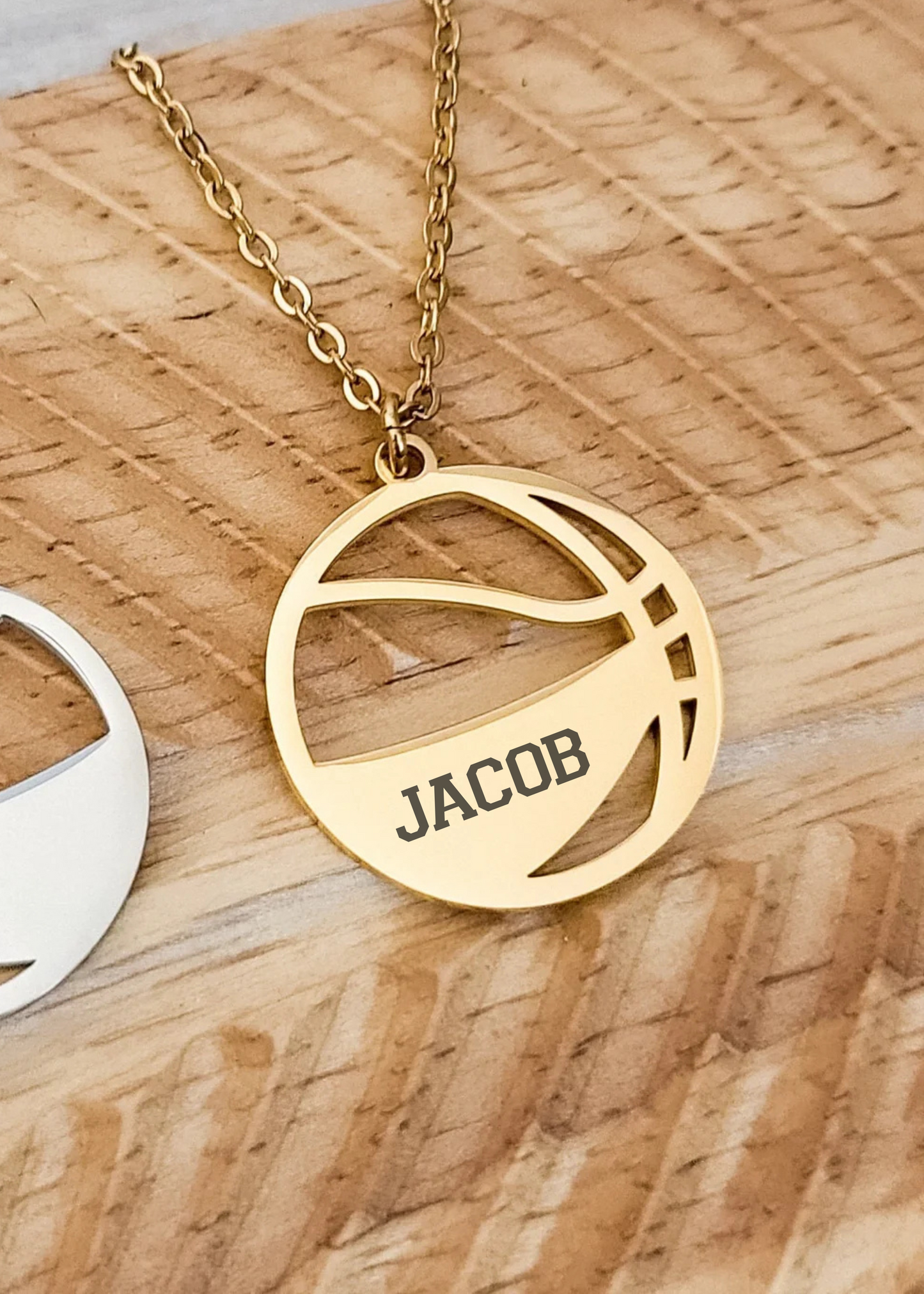 Custom Engraved Basketball Pendant Necklace